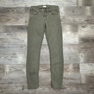 Mother Women's Size 26 x 29" The Looker Pop Skinny Jeans Green/Gray Low Rise